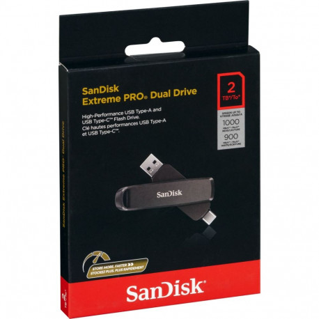 SanDisk usb-mälupulk SDDDE1-2T00-G46 2TB USB A+C topeltühendusega Extreme Pro