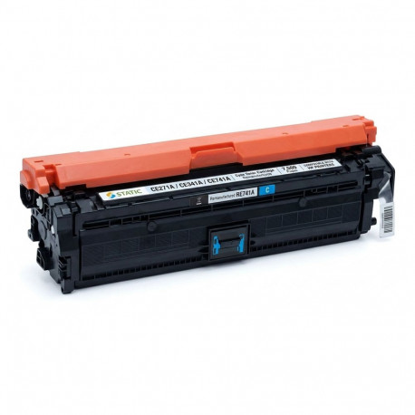 "STATIC Toner cartridge compatible with HP CE271A/CE341A/CE741A cyan remanufactured 7.500 pages"