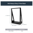 "2 Pfosten Schwerlast Rack - Open Frame Server Rack - 16HE"