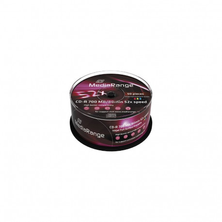 MediaRange CD-R plaadid 700MB/80min printitavad 52x spindel 50