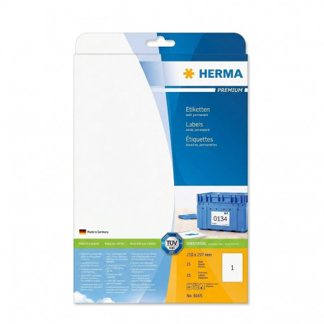 "HERMA Etiketten Premium A4 weiß 210x297 mm Papier 25 St."