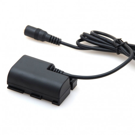 Caruba Canon LP E6 Full Decoding Dummy Batterij (rechte kabel)