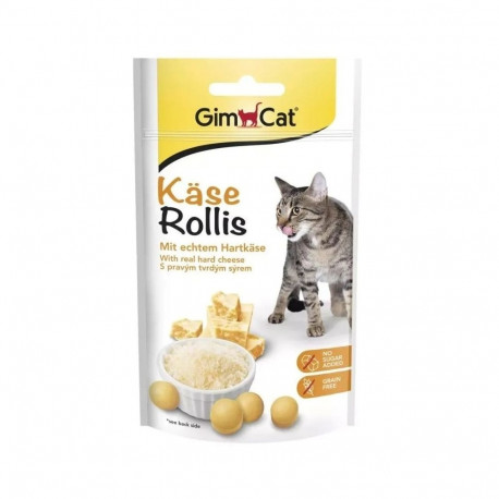 GIMCAT Käse-Rollis Crunchy Cheese Bites – cat treat – 40g