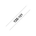 Brother | TZe-121 Laminated Tape | Black on Clear | TZe | 8 m | 9 cm