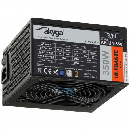 Akyga toiteplokk AK-U4-350 350W 20+4 pin ATX, must