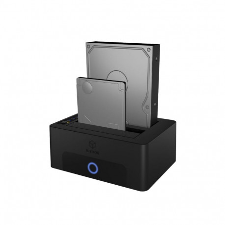 ICY BOX 2-bay Docking and Cloning Station for 2.5" or 3.5" SATA Drives to USB 3.0 Host