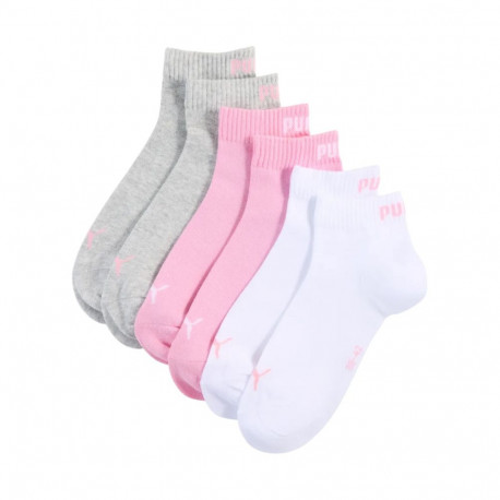 Skarpety Puma Quarter Plain 3pak różowe, białe, szare 938589 11 39-42