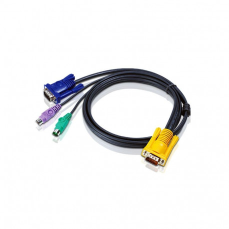 PS/2 KVM-kaabel 1.8m HDB 3in1 SPHD, must