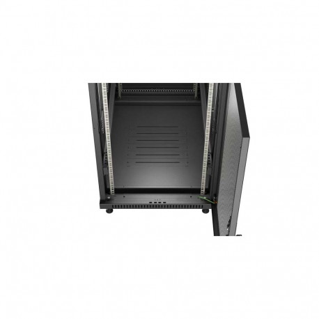 RACK CABINET 19" FREE-STANDING 27U/600X1000 (FLAT PACK) WITH MESH DOOR BLACK LANBERG