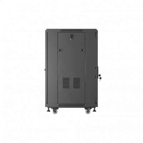 Lanberg 19-tolline vabaltseisev rack-kapp 18U/600x600, klaasuksega, lamppakendis, must