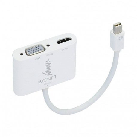 Adapter - Lindy Mini DisplayPort to HDMI & VGA Converter 3840x2160 60Hz