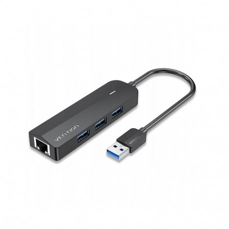 USB Hub - Vention Hub 5w1 USB 3.0 3x Type-A, Gigabit Ethernet, Black