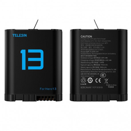 Battery Charger - Telesin S0-ECB-07-TGP 3-Channel USB-C with 2x 1900mAh Batteries
