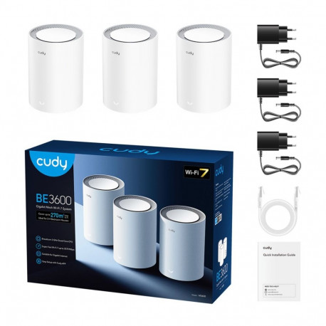 Wireless Router - Cudy M3600 Dual-band Wi-Fi 7 2882 Mbit/s 3 Ethernet Ports White