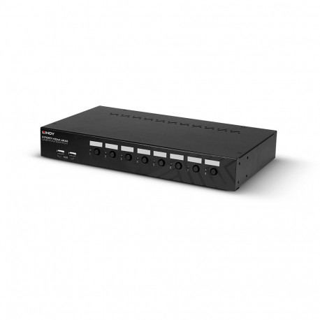 KVM Switch - Lindy 8 Port HDMI 4K60 USB 2.0 Audio Switch Black