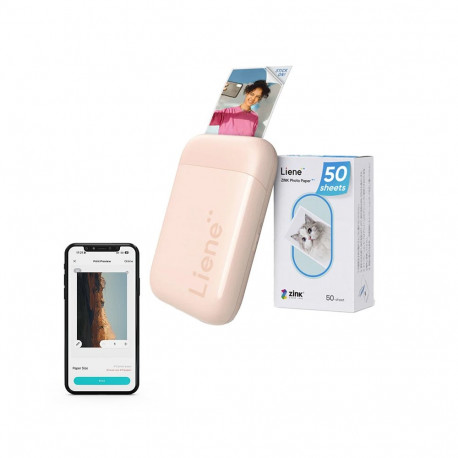 Portable Printer - Liene Pearl 2x3" Photo Printer, Bluetooth, 30 prints, Pink