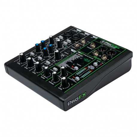 Audio Mixer - Mackie ProFX6v3 6-Channel USB Mixer 48V Phantom Power Black