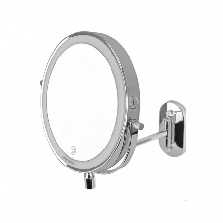 Bathroom Mirror - Humanas HS-BM01 Double-Sided LED Backlit 5X Magnification Silver