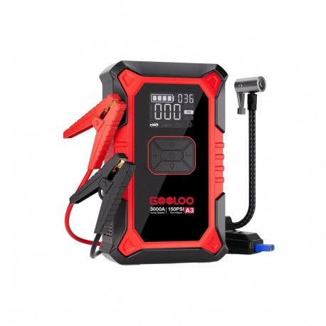 Jump Starter - GOOLOO A3 2-in-1 50 Jump Starts, 44.4Wh Battery, Compressor