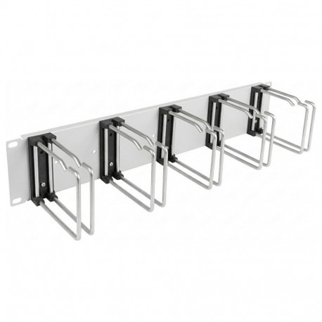 EFB kaablijuhtimispaneel 19" 2HE 5 x topeltklamber 110mm esipaneel, RAL7035