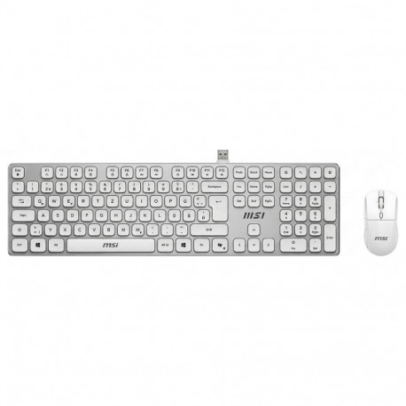 MSI juhtmevaba klaviatuuri ja hiire komplekt FORGE K210 DE, valge