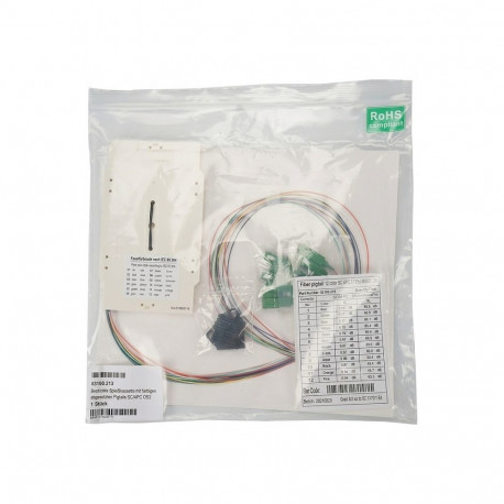 "EFB Bestckte Spleikassette mit farbigen abgesetzten Pigtails SC/APC OS2"