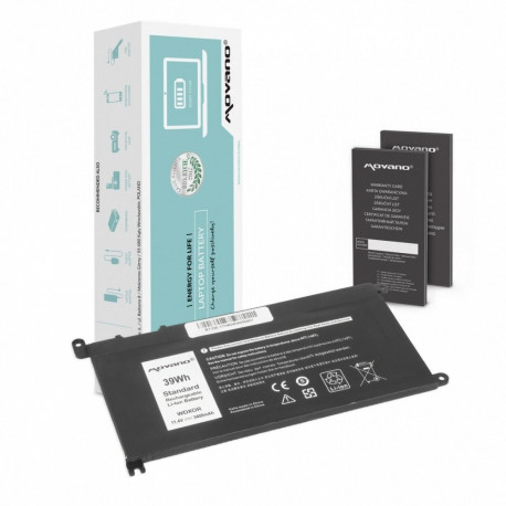 Battery WDX0R P75F P62F P66F T2JX4 WDXOR for Dell - 3400 mAh (39 Wh)