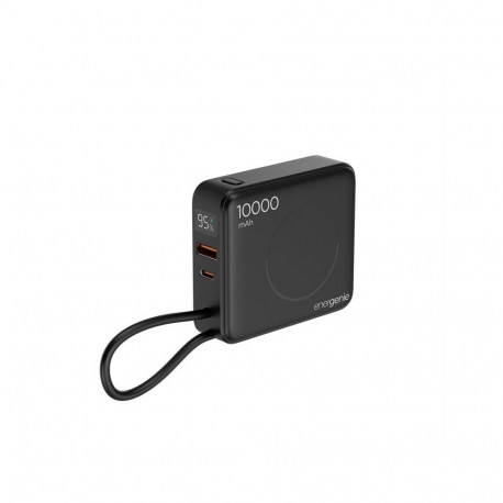 akupank 10000mAh 1xUSB-C/1xUSB-A 20W traadita 15W, must