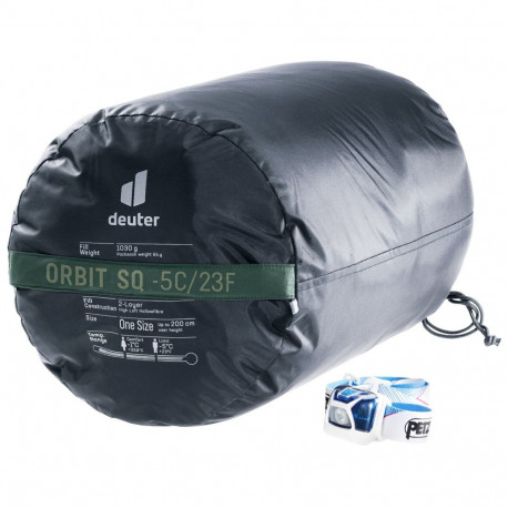 Deuter Orbit SQ -5C/23F Adult Rectangular sleeping bag Fabric, Polyethersulfone (PES), Ripstop Green