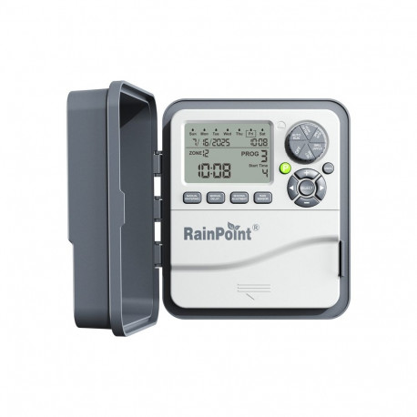 Irrigation Controller - RainPoint Multi-Zone Controller With LCD Display, 3 Programs, Rain Sensor