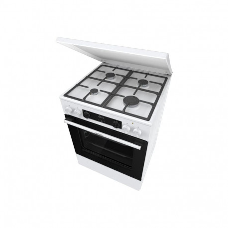 Gorenje pliit GK6C5WF gaasiplaadiga elektriahjuga grilliga laius 60cm sügavus 60cm maht 71L, valge