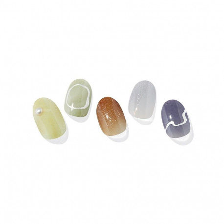 Geellakikleebiste maniküürikomplekt Ohora Semi Cured Gel Nail Strips (N Breezing Day)