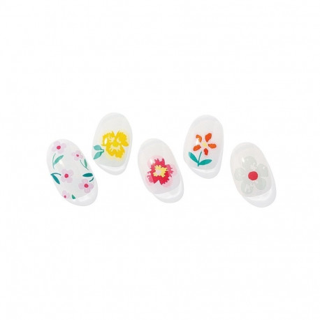 Geellakikleebiste maniküürikomplekt Ohora Semi Cured Gel Nail Strips (N Flower Power)