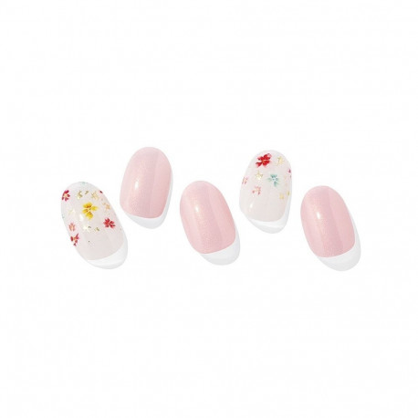 Geellakikleebiste maniküürikomplekt Ohora Semi Cured Gel Nail Strips (N Flower Champagne)