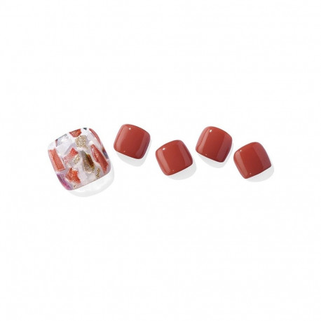 Geellakikleebiste pediküürikomplekt Ohora Semi Cured Gel Pedicure Strips (P Vintage Wood)
