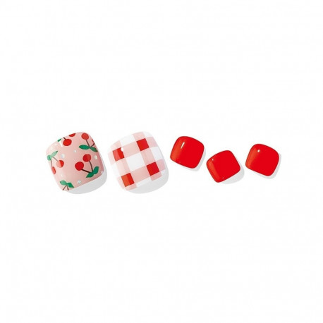 Geellakikleebiste pediküürikomplekt Ohora Semi Cured Gel Pedicure Strips (P Cherry Crush)