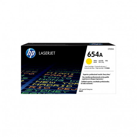 HP toonerkassett 654A LaserJet originaalne, kollane