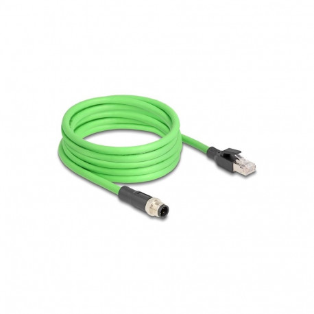DeLOCK M12 Cable D-coded 4 pin male to RJ45 male PUR (TPU) 5 m