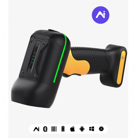 Inateck käeshoitav vöötkoodilugeja BCST-61 1D CMOS, must, kollane