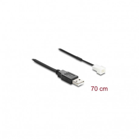 "DELOCK Lüfterkabel USB-A 2.0 St > 3Pin Lüfteranschl.-St 70cm"