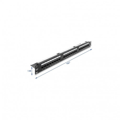 "DELOCK 19 1HE Patchpanel 24Port Cat.6, LED schwarz"