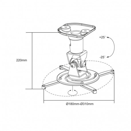 Logilink BP0003 Projector mount, ceiling, universal, 220 mm, white | Logilink