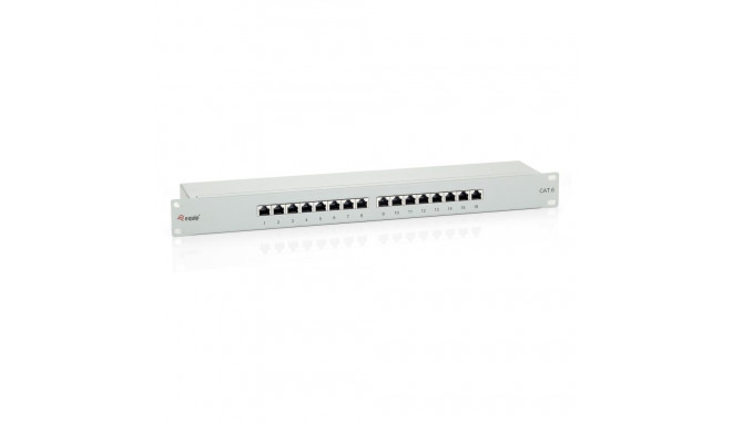 Equip varjestatud patch-paneel 16-Port Cat.6, helehall