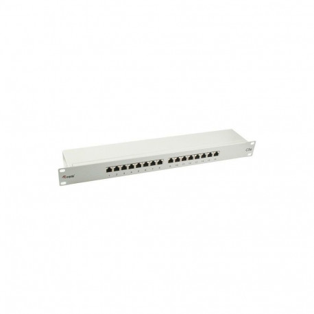 Equip 327316 Premium 16-Port Cat.5e Shielded Patch Panel, Light Grey