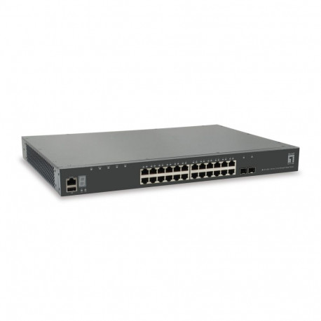 LevelOne KILBY 28-Port Stackable L3 Lite Managed Gigabit Switch, 2 x 10GbE SFP+, 1 x 10GbE Module Sl