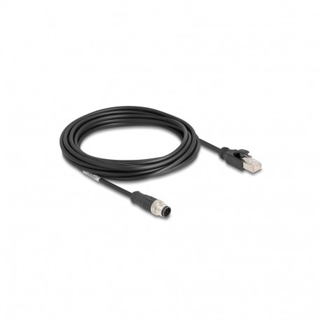 DeLOCK M12 Cable A-coded 8 pin male to RJ45 male PVC 5 m