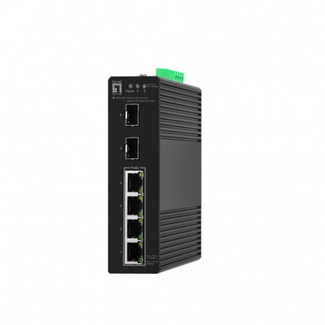LevelOne lüliti Hilbert tööstuslik gigabit PoE nutikas lite 6-port, 2 x SFP, 4 PoE väljundit, 802.3a