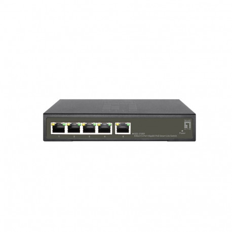 LevelOne võrgulüliti Hilbert 5-Port Gigabit PoE Smart Lite 802.3at/af PoE 4 PoE Outputs 60W PoE Powe