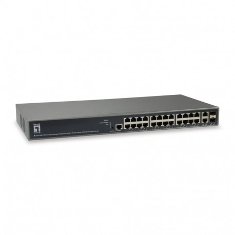 LevelOne võrgulüliti TURING 26-Port L3 Lite, haldatav, gigabit PoE, 24 PoE outputs, 370W, 2 x SFP/RJ
