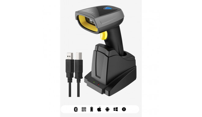 Inateck BCST-52 Handheld bar code reader 1D/2D Black, Grey, Yellow